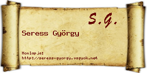 Seress György névjegykártya